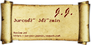 Jurcsó Jázmin névjegykártya